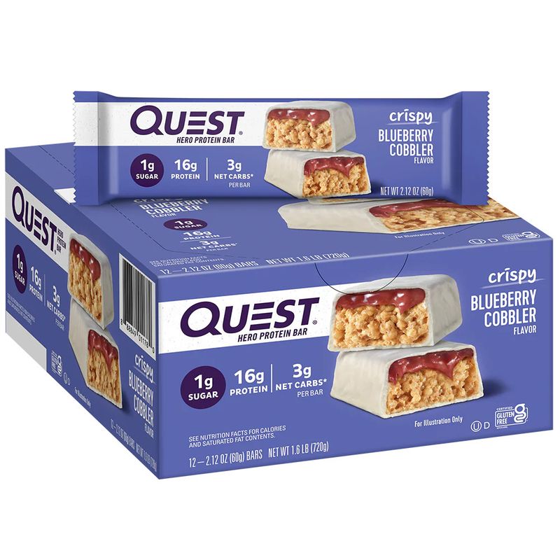 Quest Hero protein bar - blueberry cobbler