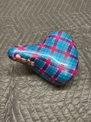 Children&#39;s Bicycle Seat (Blue &amp; Pink Argyle w/ Flowers)