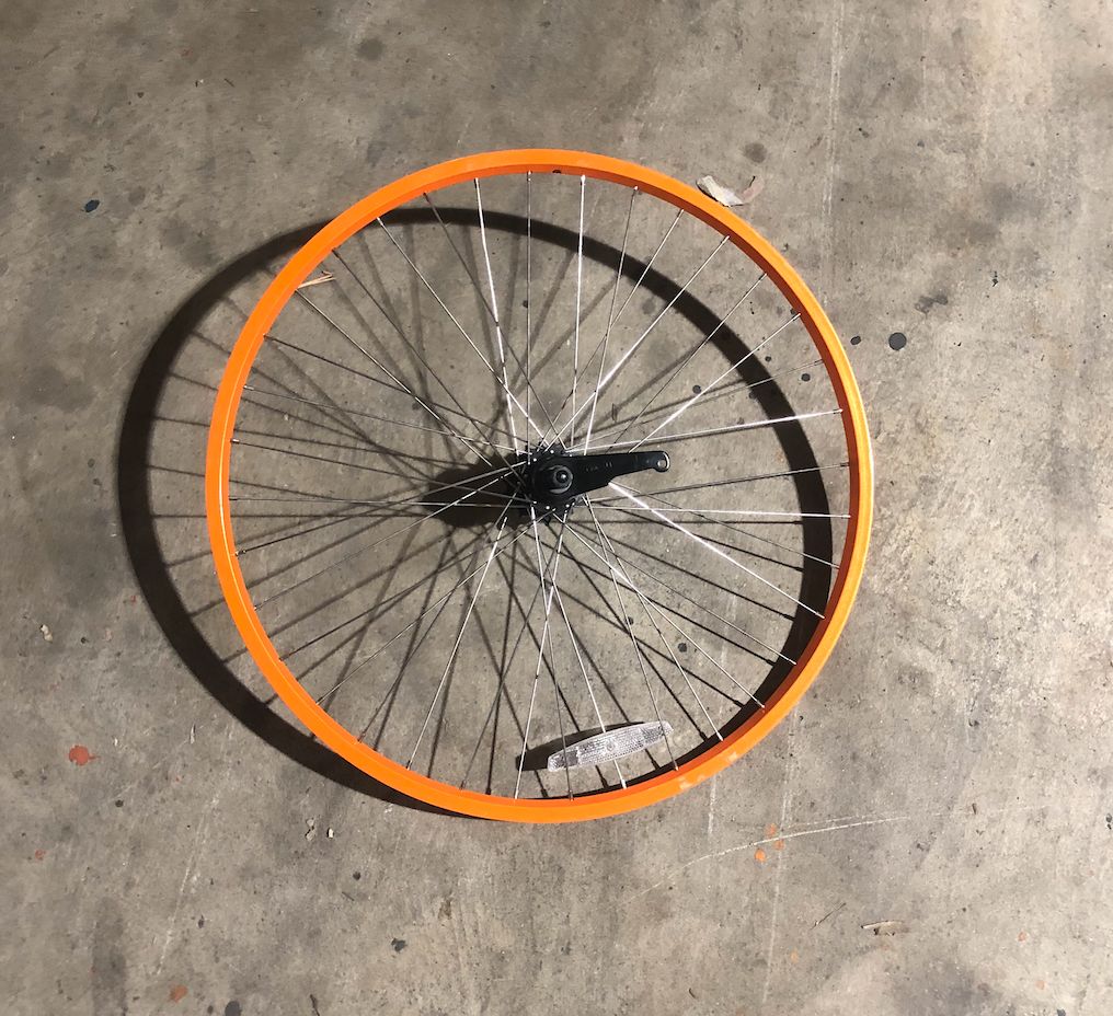 26&quot; Rear Bicycle Wheel / Aluminum / Coaster Brake (Orange)