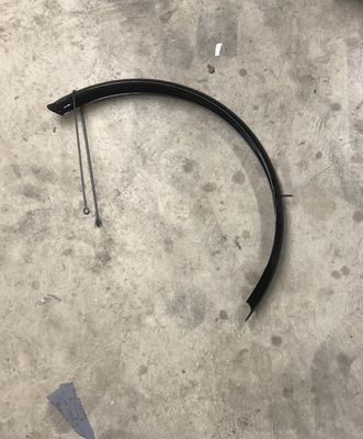 Front Bicycle Fender / Large Cruiser Style (Black w/ Brackets)