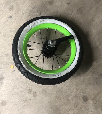 12&quot; Children&#39;s Bicycle Rear Wheel and Tire (Green)