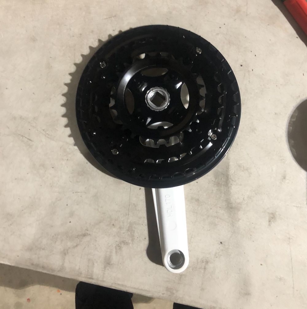 3 Speed Bicycle Crank Set (Black &amp; White)