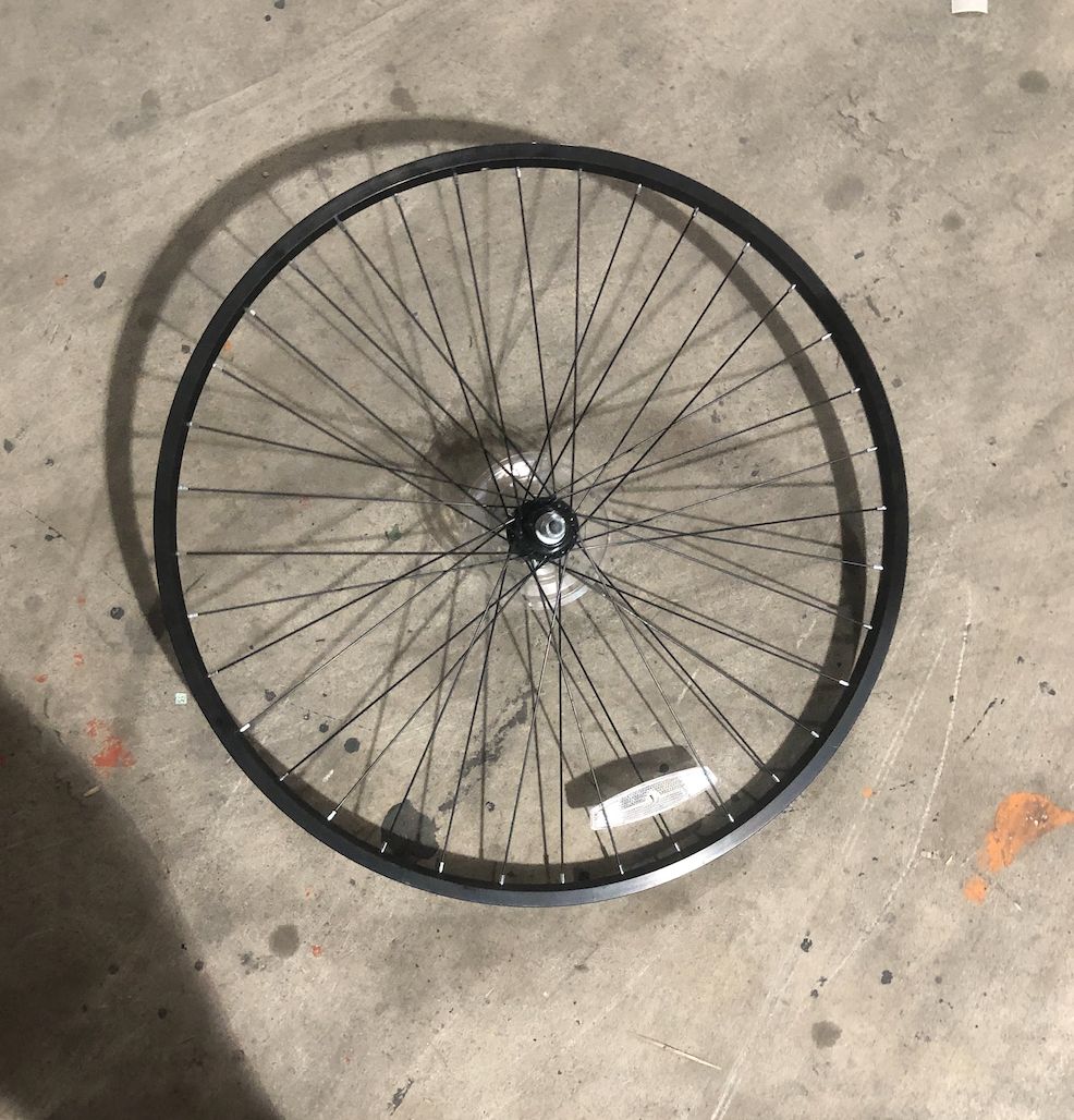 26&quot; Rear Bicycle Wheel / Aluminum / Freewheel (Black)