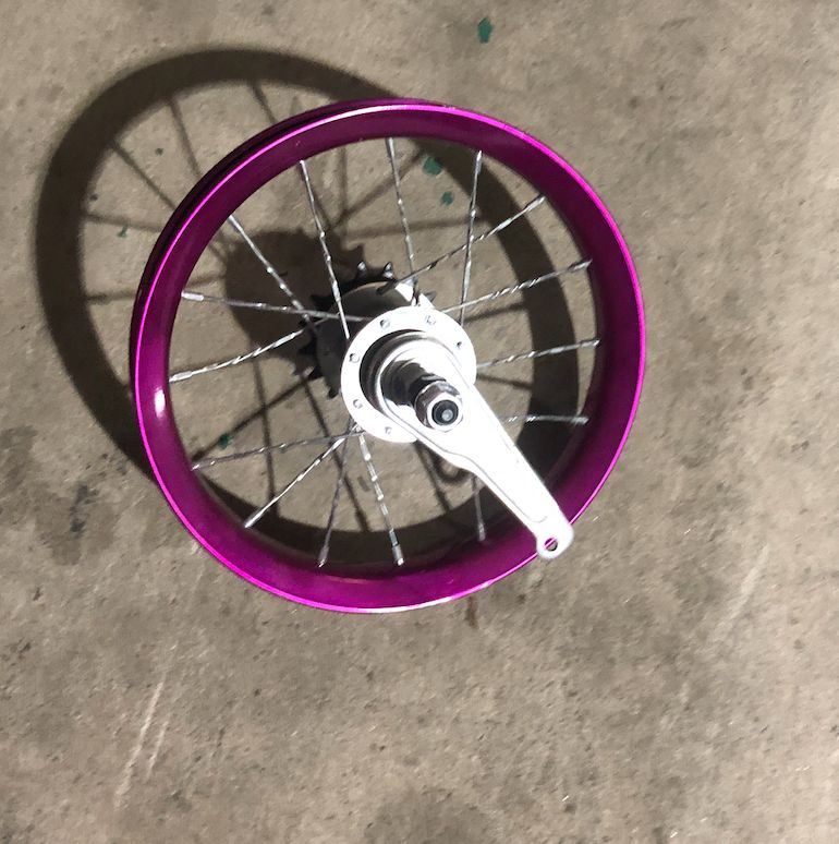 12&quot; Rear Bicycle Wheel / Steel / Coaster Brake (Purple)