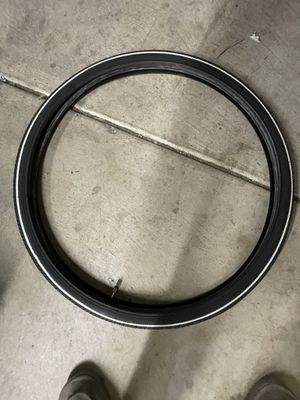 Bulk 700 X 40 Bicycle Tire &amp; Tube (Black w/ White Pinstripe)