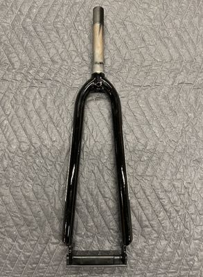 Threaded 700C Bicycle Fork 1&quot; x 5 3/4&quot; Steer Tube (Black &amp; Orange Yellow)