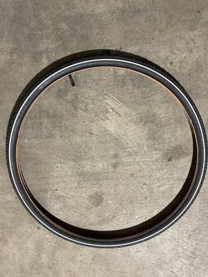 Bulk 700 X 38 Bicycle Tire &amp; Tube (Black w/ White Pinstripe)