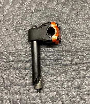 Cruiser Bicycle Stem 22.2 / 4-Bolt  (Black w/Orange)