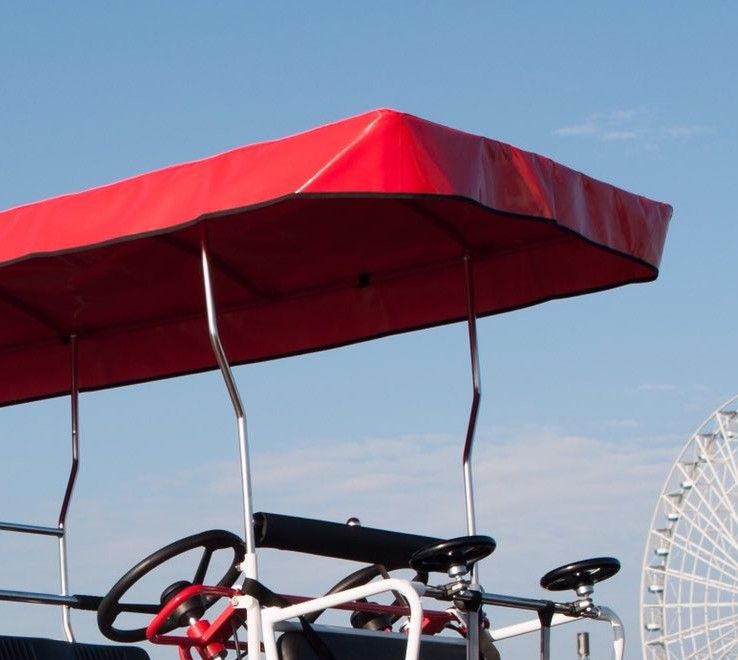 Canopy Roof Curtain in PVC Selene Bus, Color: Red