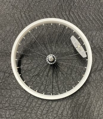 18" Front Bicycle Wheel (White w/ Black Spokes)