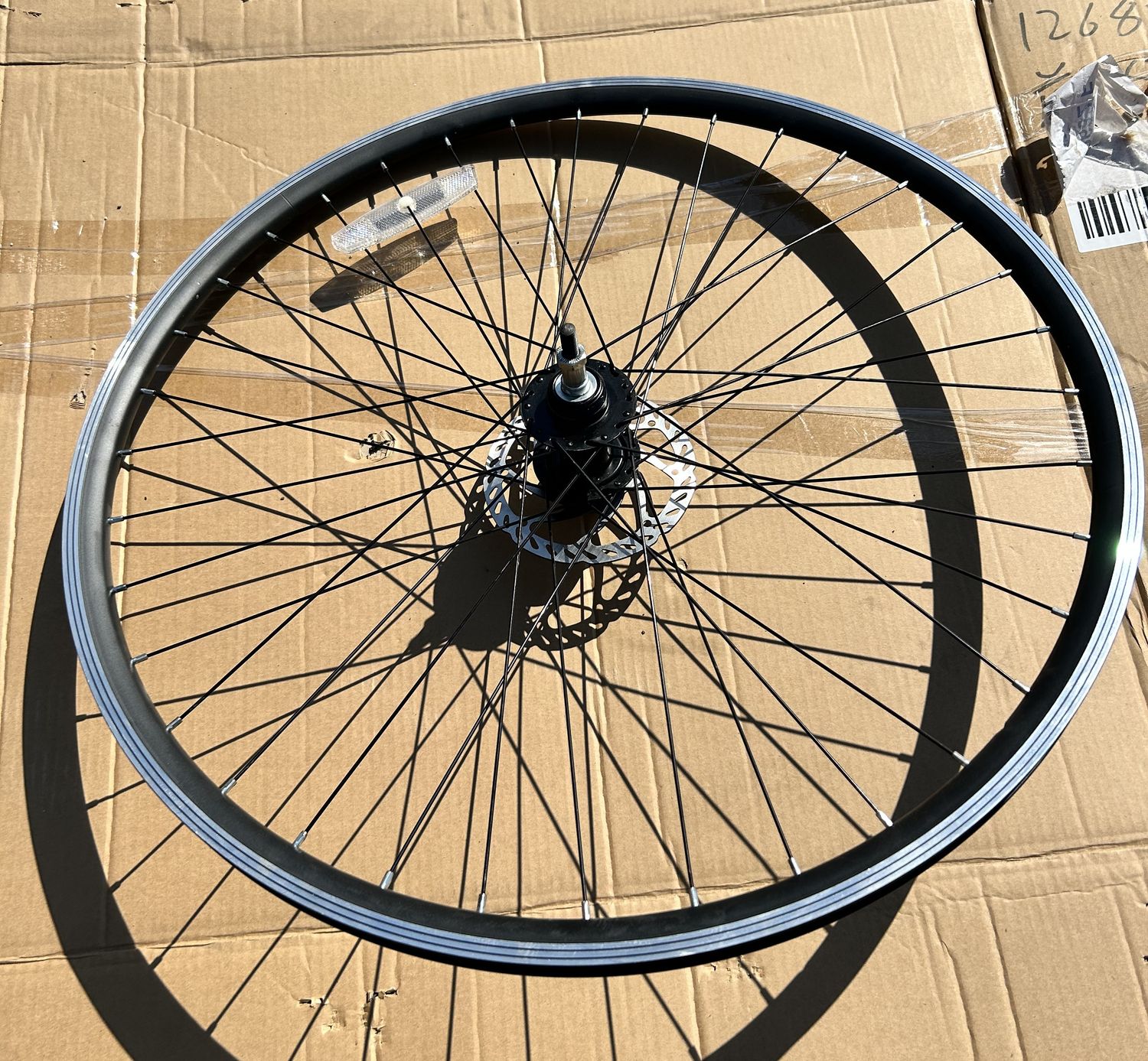 29" Rear Bicycle Wheel / Bolt-On / Freewheel /Disc / Aluminum (Black/Silver)