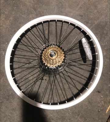 20" Rear Bicycle Wheel / Aluminum / Freewheel (White)