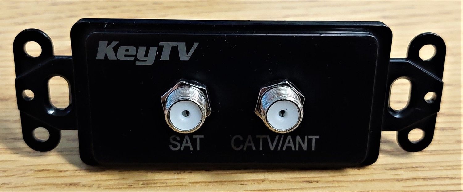 Double SAT CATV / Ant Wall Plate Connector Black