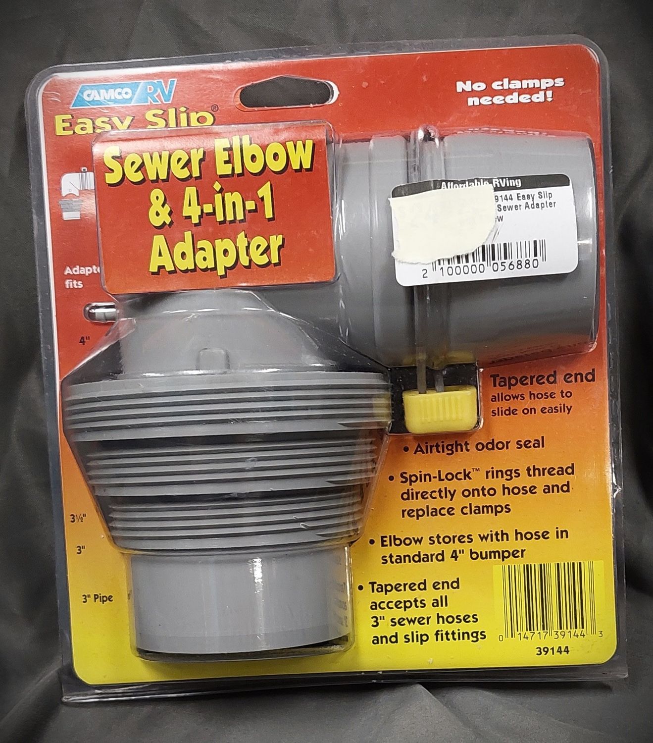 CAMCO Easy Slip 4-in-1 Sewer Adapter with Elbow 39144