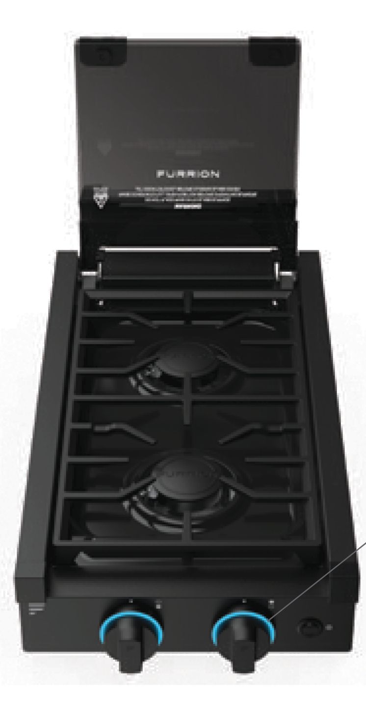 Furrion 12&quot; 2 burner cooktop/ bi-fold glass top