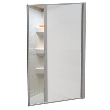 Retractable Translucent Shower Door  ONLY-  61.5&quot; x 40&quot;