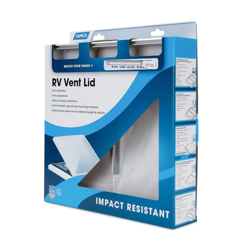 Camco 40156 - Roof Vent Lid - 14&quot; x 14&quot; - Ventline &amp; Elixir - White