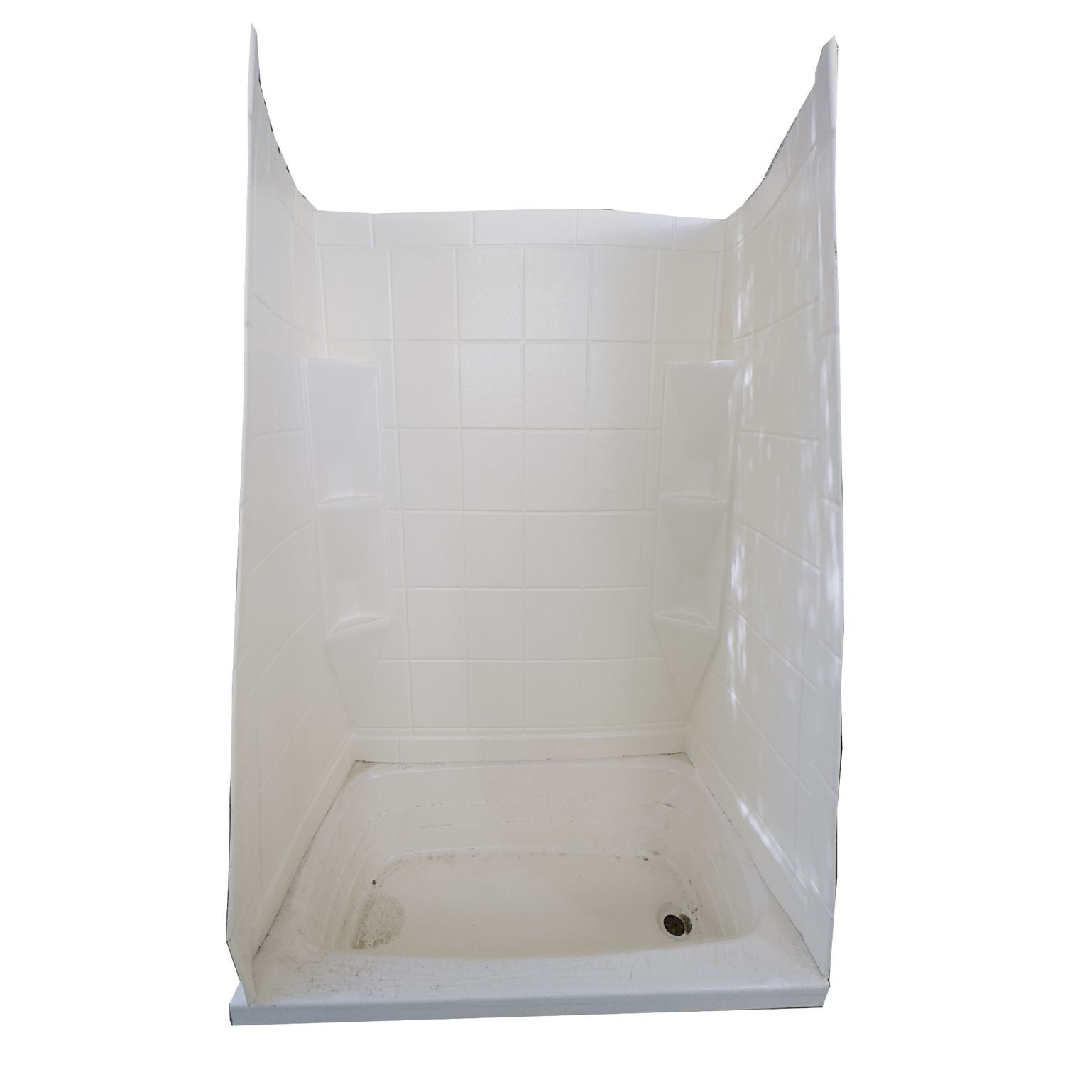 24&quot; X 38&quot; X 56&quot;  Parchment with Side Shelves - Tub/ Shower Surround