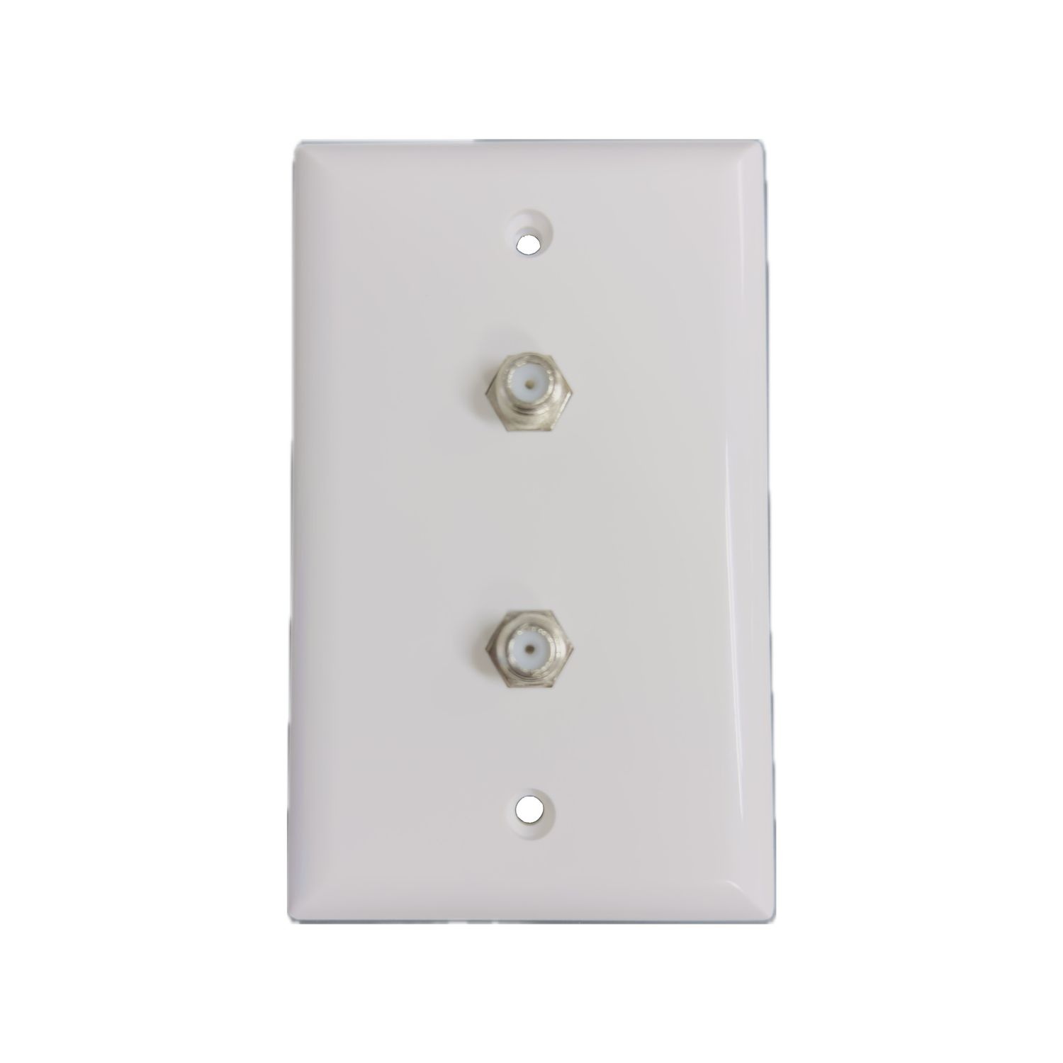 Steren Double Coax Wall Plate Connector White