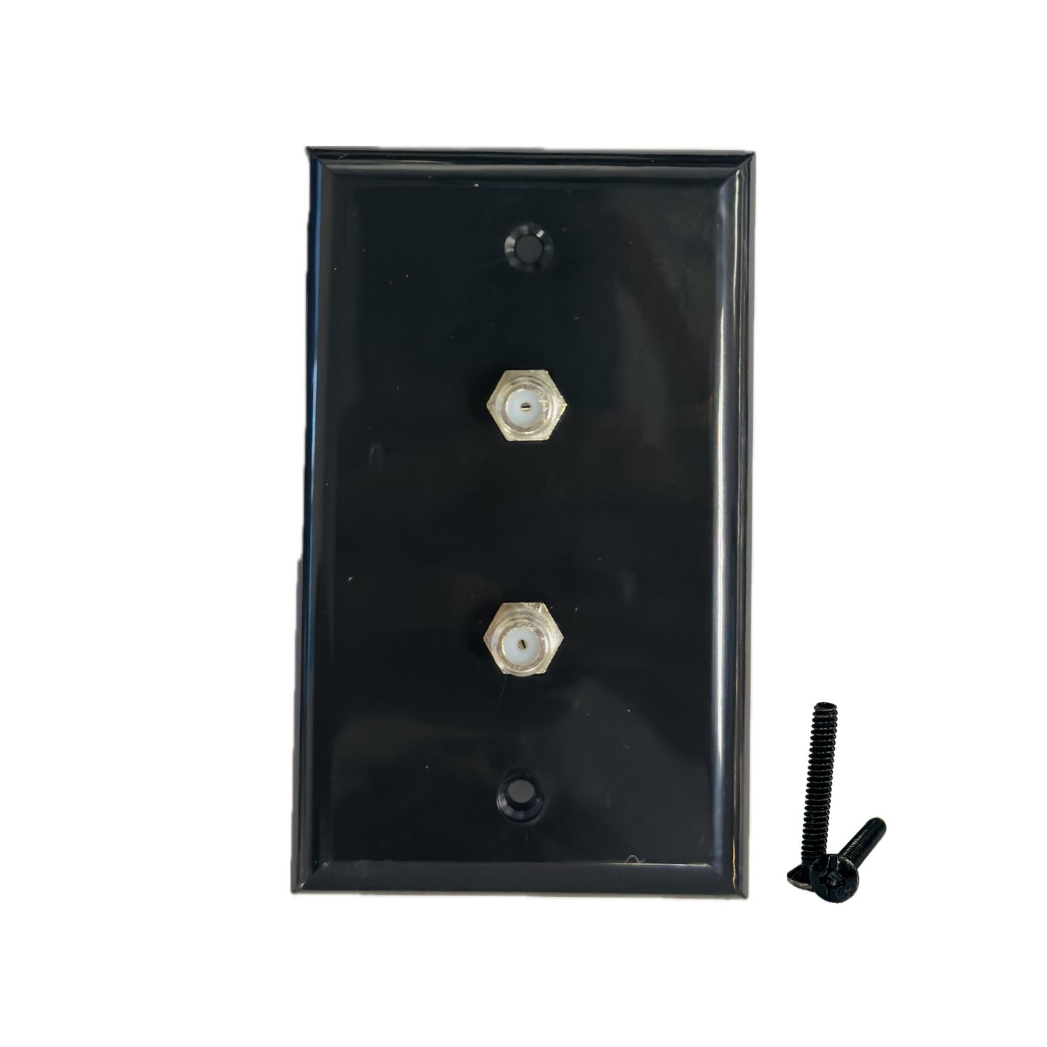 Steren Double Coax Wall Plate Connector Black