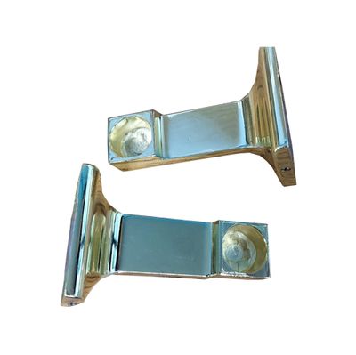 Vintage Brass Towel Bar End Brackets - set of 2