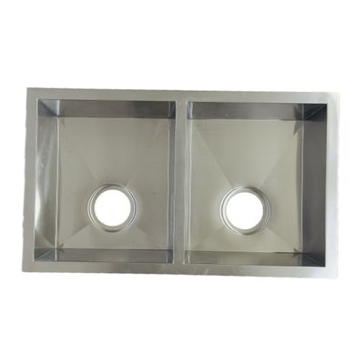 Sink Double Basin 27&quot; x 16&quot; Stainless Zero Radius