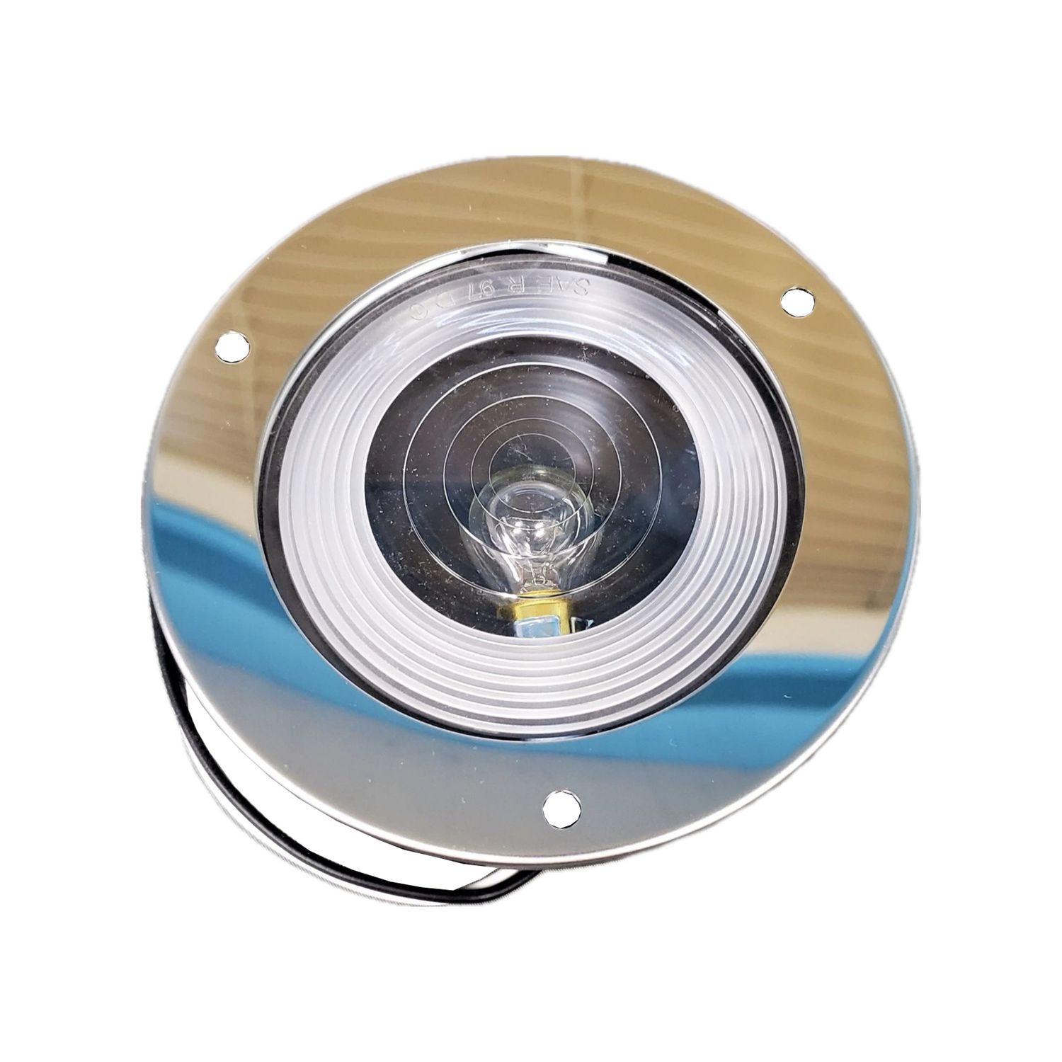 Optronics Tail Light Round Clear Lens w/ trim