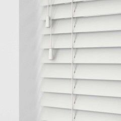 34 1/2&quot; x 78&quot; - Faux Wood Plantation Blind - 1 1/2&quot; Slats - White