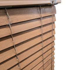 44 1/2&quot; x 40&quot; - Faux Wood Plantation Blind - 1 1/2&quot; Slats - Brown
