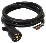 Trailer Wiring Connector - Trailer Side - 7-Way Blade - 8 Feet Lead Wire Length
