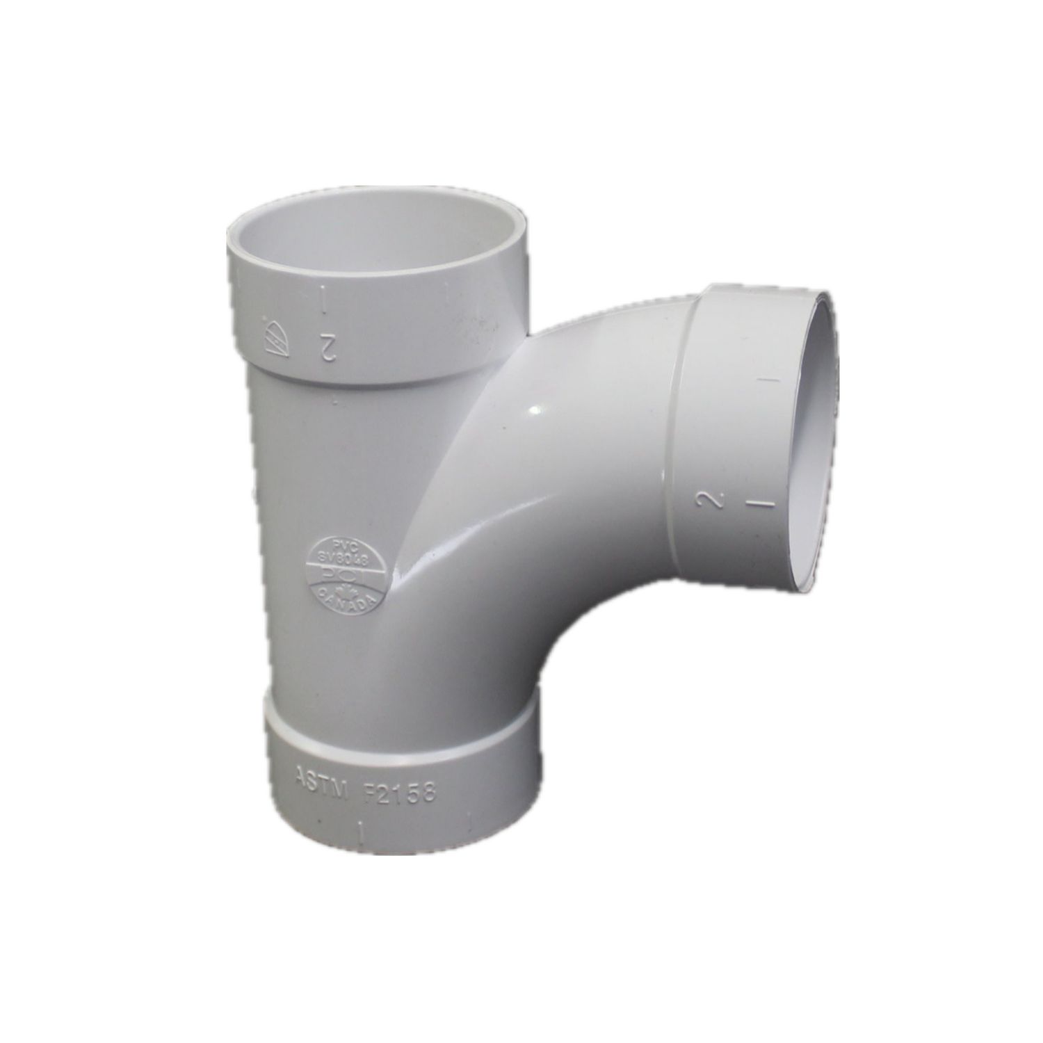 PVC 45 degree Wye Tee Fitting ASTM F2158 White