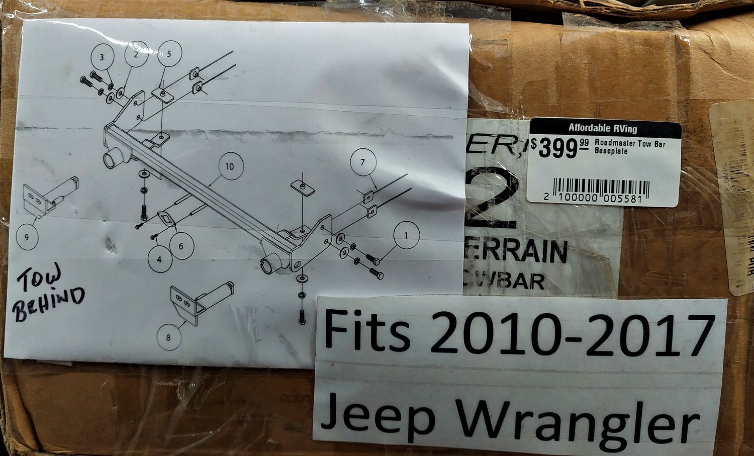 Roadmaster Tow Bar Baseplate - RM-521448-4
