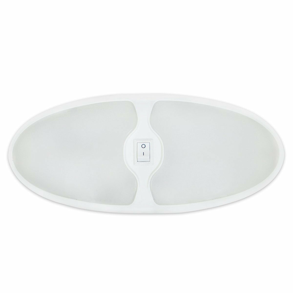 Dream Lighting  Double LED White Oval Light Fixture with On/Off Switch