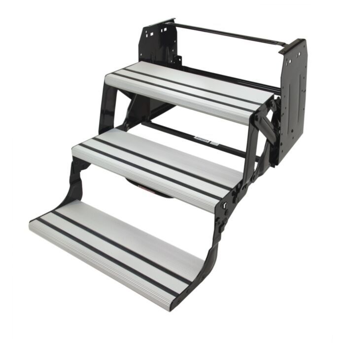 Lippert Alumi-Tread Manual RV Steps - Triple 27 1/2&quot; Aluminum