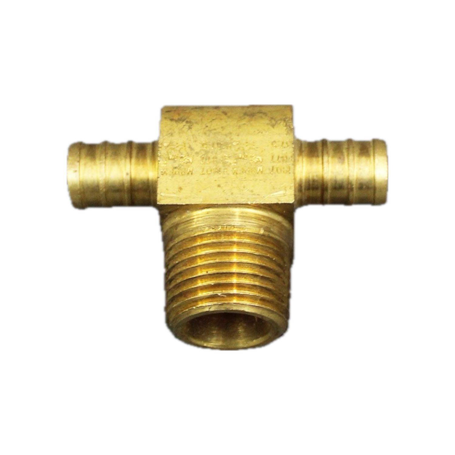 Brass 3/4&quot; MPT x 1/2&quot; Barb PEX Tee
