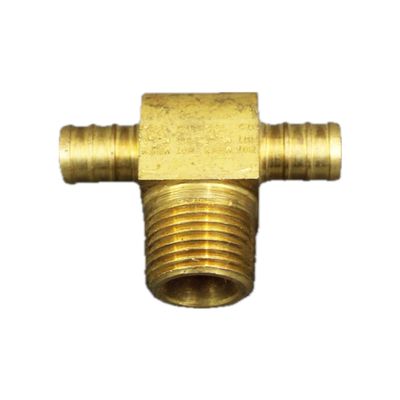 Brass 3/4&quot; MPT x 1/2&quot; Barb PEX Tee