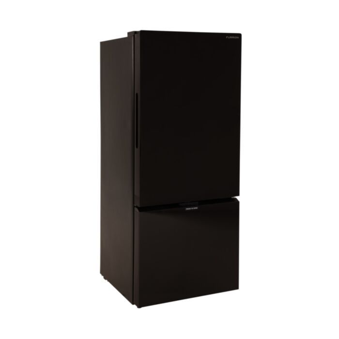 Furrion RV Refrigerator - 12V 10.7 cu. ft. - Dual Swing Doors - Bottom Drawer Freezer - Black Glass Finish