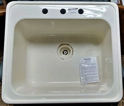 Kitchen Sink Single Basin - 25" x 23" - Parchment