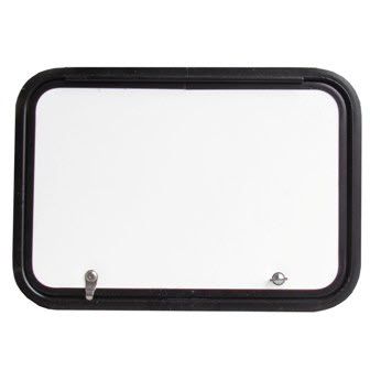 26&quot; x 18&quot; Baggage Door with Thumb Latch and Lock - White with Black