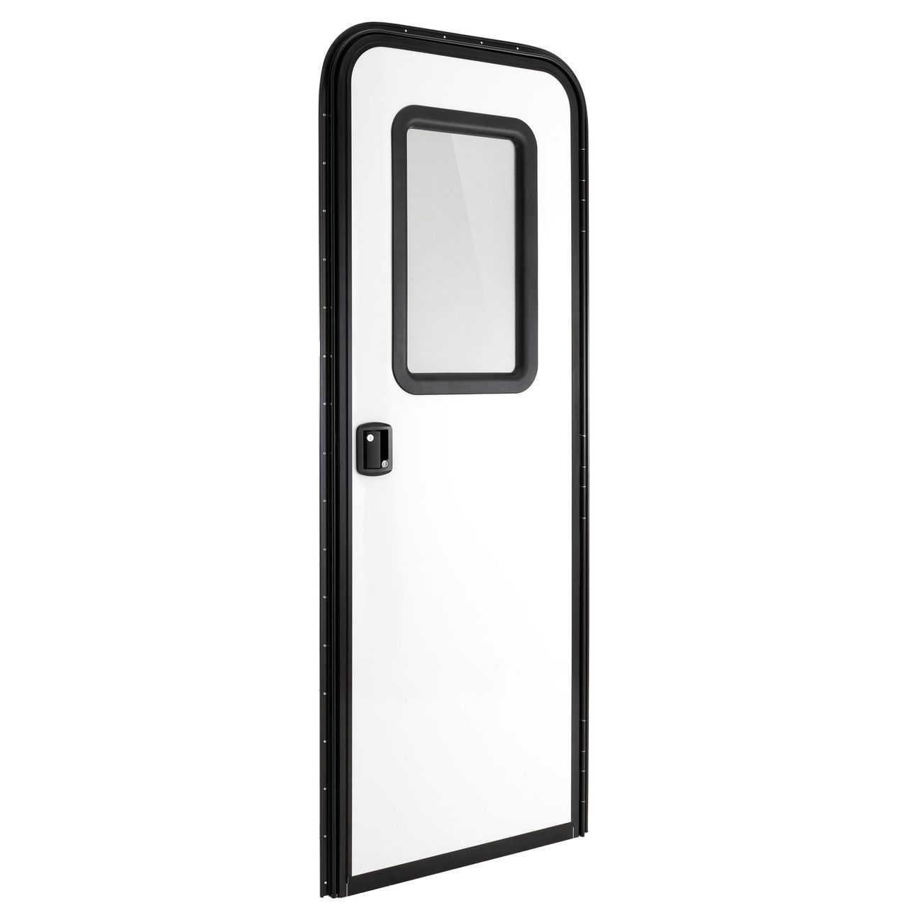 26&quot; x 72&quot; Entry Door with Window - Right Hinge - White with Black Frame