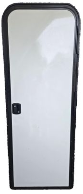 26&quot; x 72&quot; Entry Door - Right Hinge - No Window - White with Black Trim