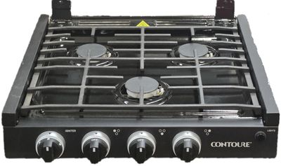 Contoure 3-Burner Recessed Gas Cooktop - Glass Cover - Black - Hold Start - CT-1700BKTC