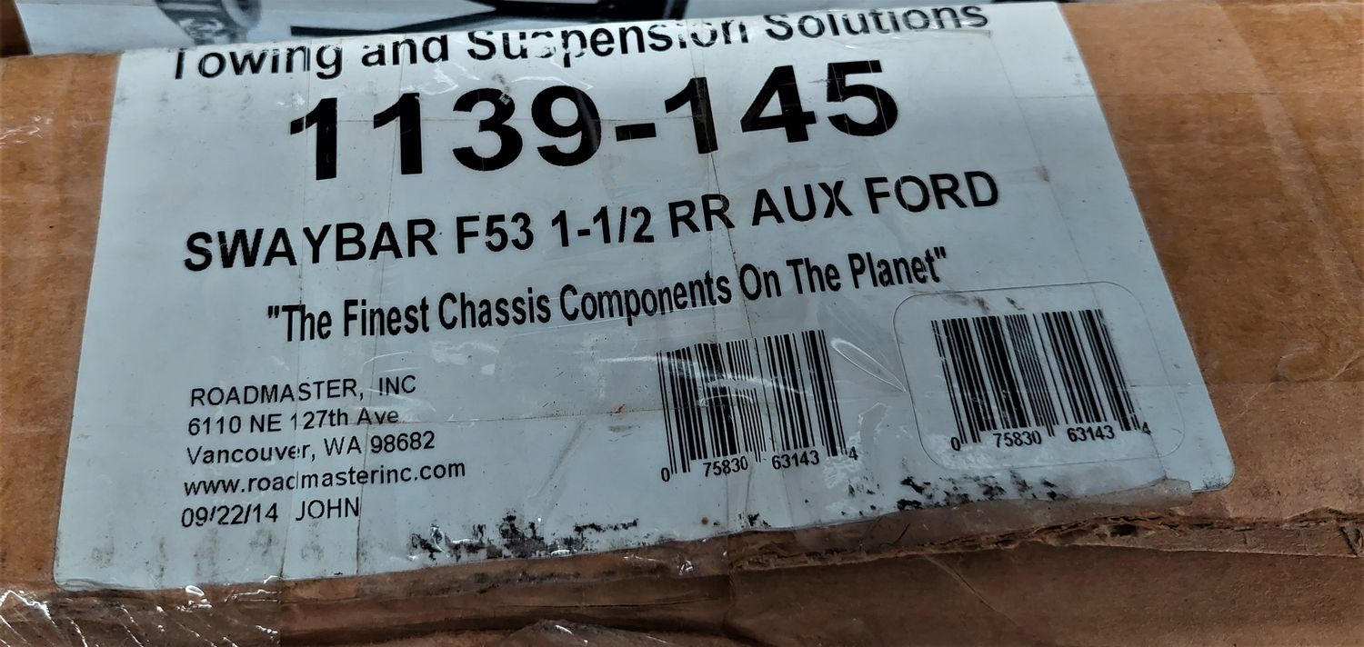 RoadMaster Rear Auxiliary Anti-Sway Bar for Ford F53  - PN 139-145