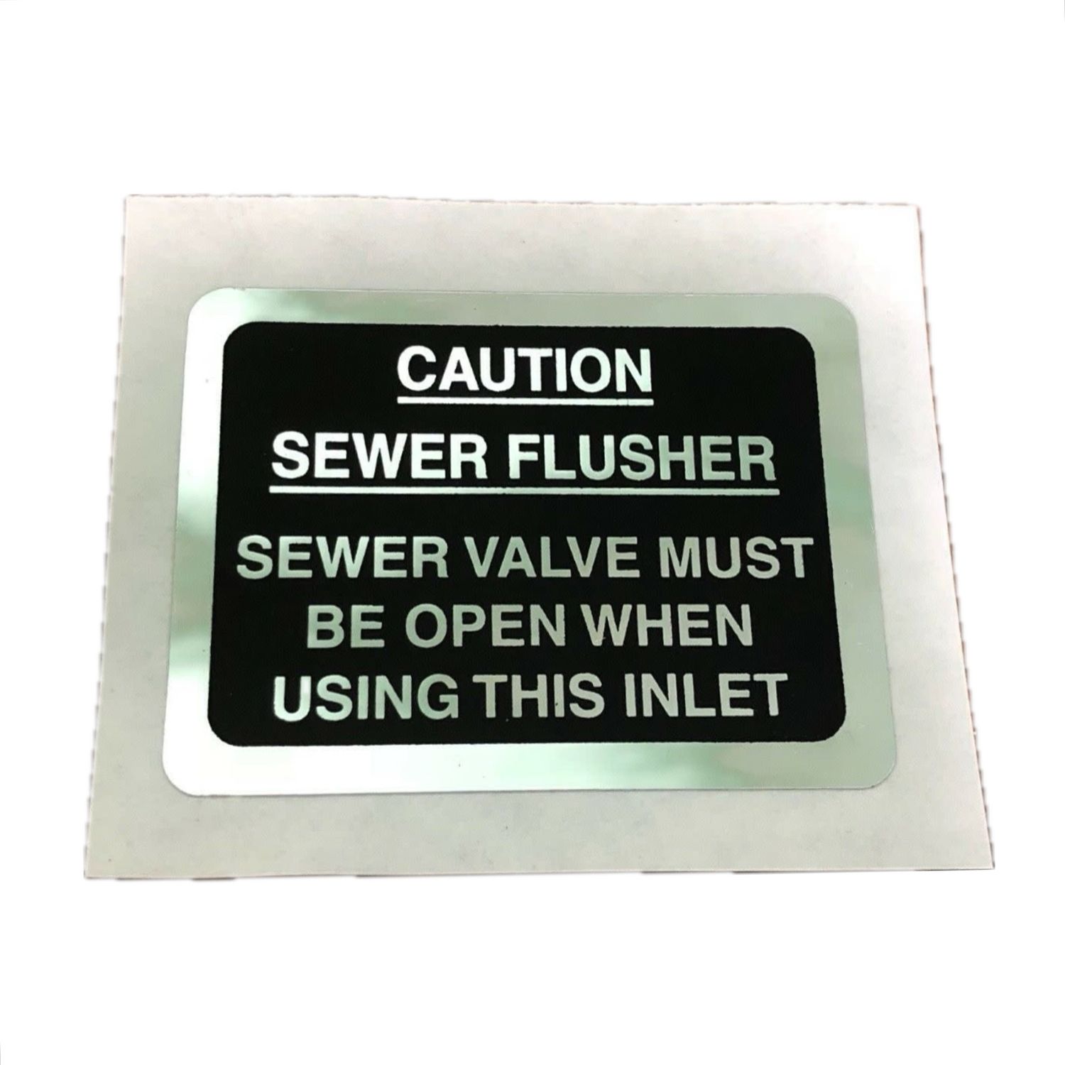 RV Sewer Flusher Safety Decal - 2 Pack
