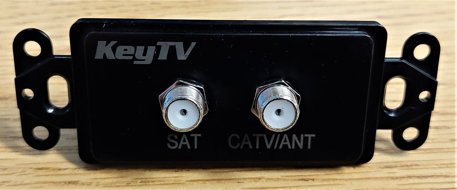 Double SAT CATV / Ant Wall Plate Connector Black