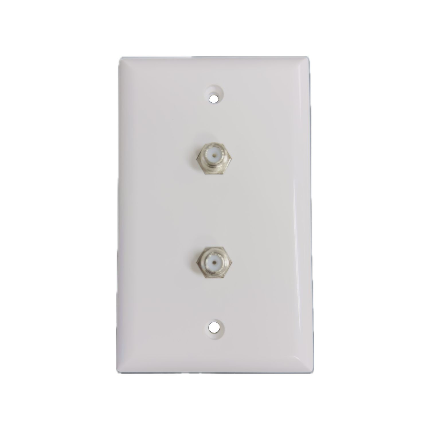 Steren Double Coax Wall Plate Connector - White