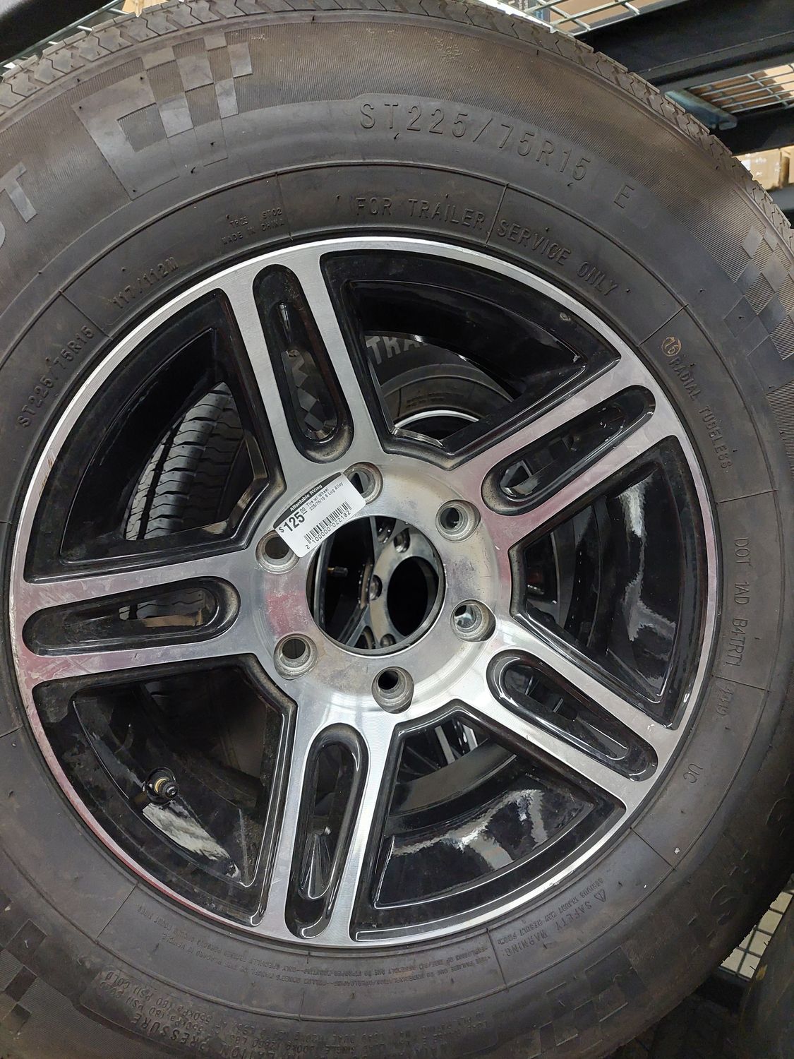 Tire w/ Wheel 225/75/15 6 Lug Alloy