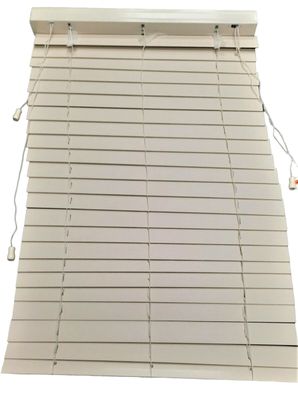 72&quot; x 36&quot; Faux Wood Plantation Blind - 2&quot; Slats - Alabaster