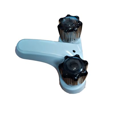 Dura Faucet Bathroom Sink Faucet w/Smoke Handles - White