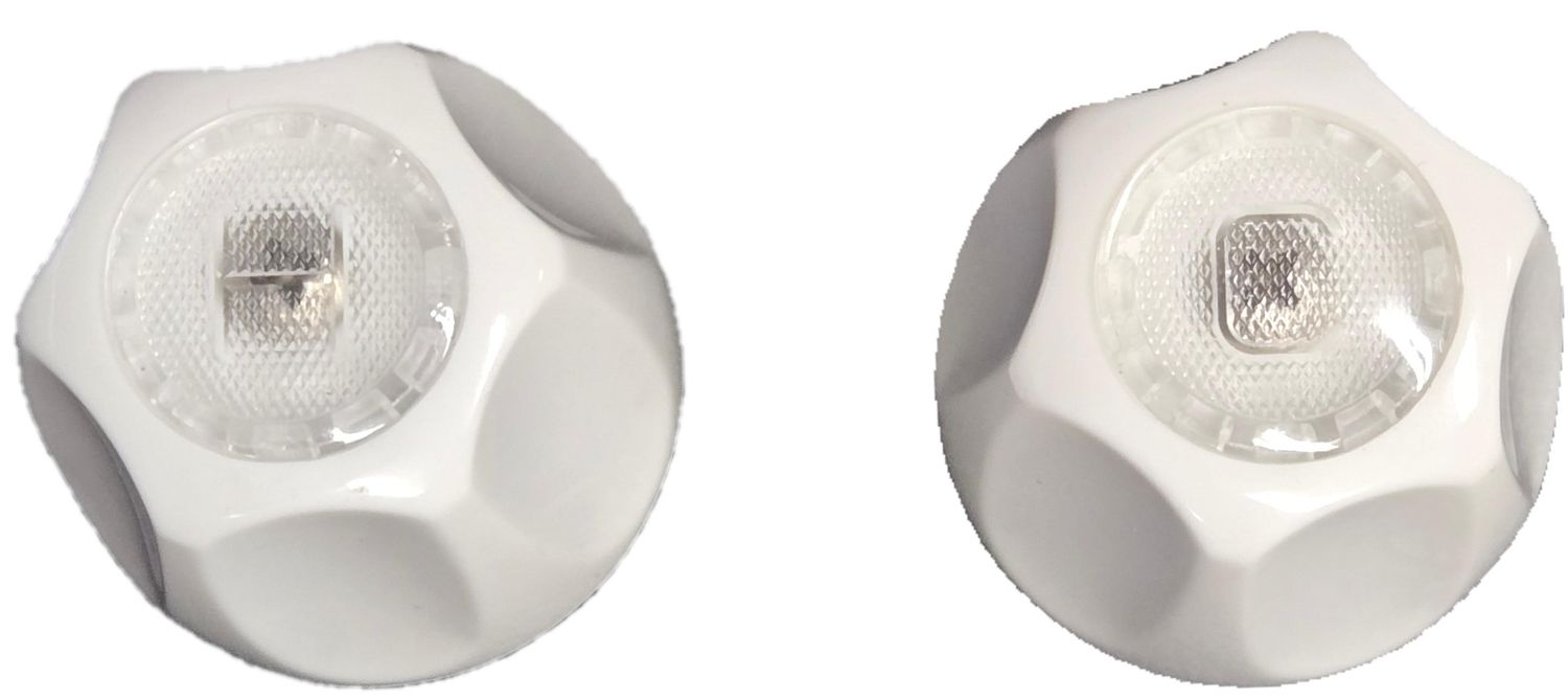 Faucet Handles - White - With Caps